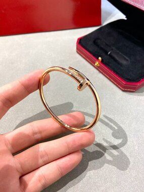 Cartier Rose Gold Nail Bracelet with Diamonds
